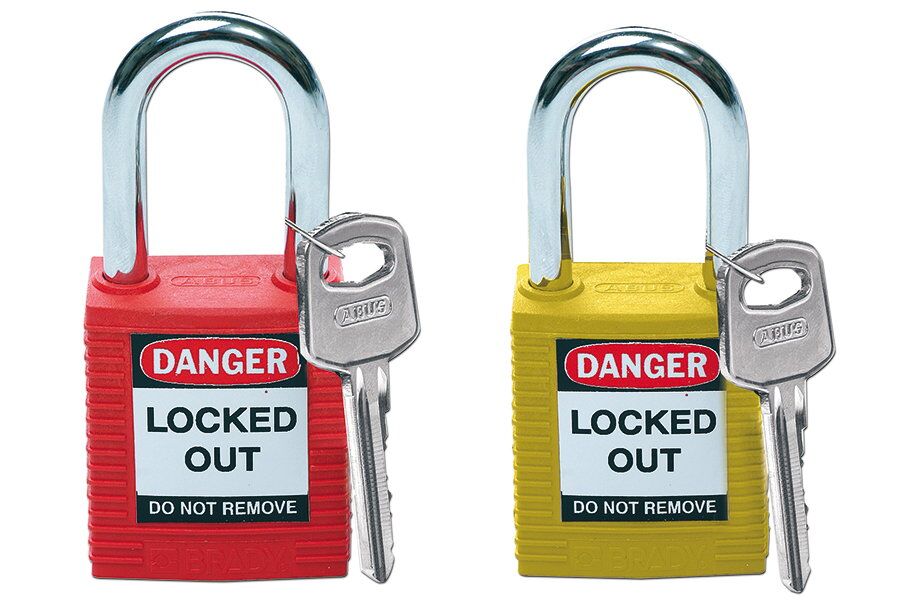 kłódka bezpieczeństwa ze stalową szeklą loto brady - sklep bhp elmetal lockout / tagout 4